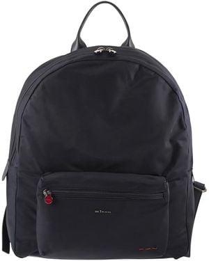Kiton Technical Fabric Backpack With Logo - Blue