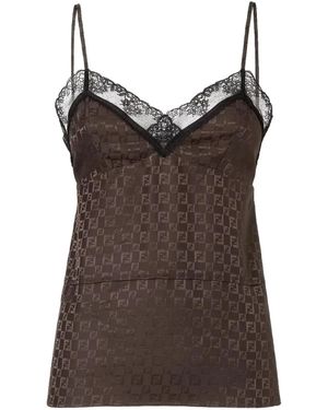 Fendi Jacquard Ff Top - Brown