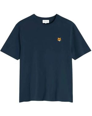 Maison Kitsuné Maison Kitsuné Maison Kitsuné Fox Head Regular T-Shirt - Blue