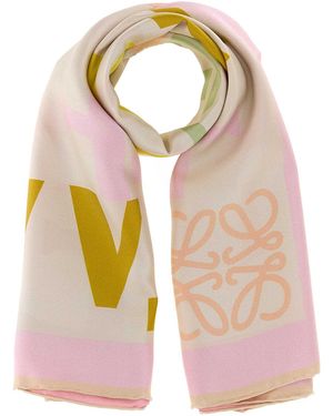 Loewe Printed Silk Foulard - Pink