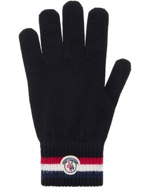 Moncler Tricolour Wool Gloves - Blue