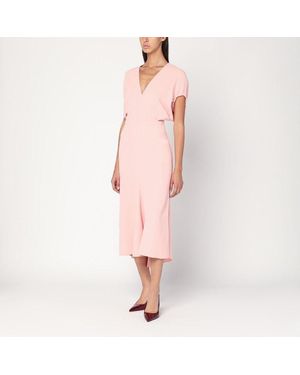 Victoria Beckham Satin Midi Dress - Pink