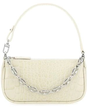 BY FAR Ivory Leather Mini Rachel Handbag - Natural