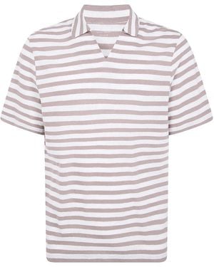 Majestic Stripes Polo Shirt - Grey
