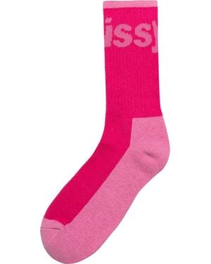★人気★【STUSSY】★DYED RIBBED CREW SOCK.S★ソックス★ Dyed Ribbed Crew Socks - Berry – Feature
