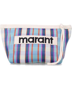 Isabel Marant Powden Striped Clutch - Blue