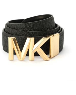 Michael Kors Mk Buckle Reversible Monogram Belt - Black