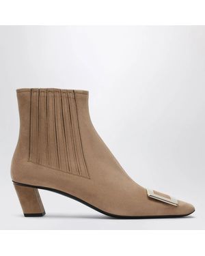 Roger Vivier Belle Vivier Buckle-Detail Suede Ankle Boots - Brown