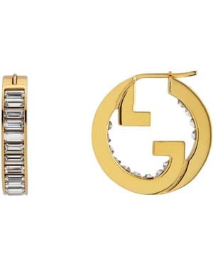 Gucci Hoop Earrings With Crystals - Black
