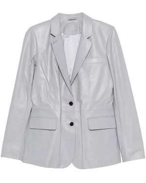 Desa Leather Classic Blazer - Grey