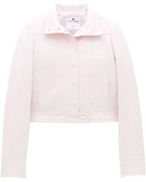Courreges Cropped Structured Jacket With High Collar - Pink