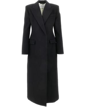 Givenchy Brushed Wool Coat in Black | Lyst