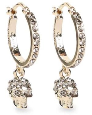 McQueen Tone Crystal Skull Earrings - Metallic