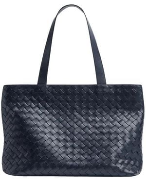 Bottega Veneta Intrecciato Leather Tote - Blue