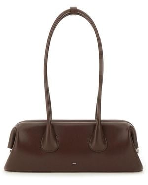 OSOI Mini Boat Wide Leather Shoulder Bag (9.5 Cm X 31 Cm X 7 Cm) - Brown