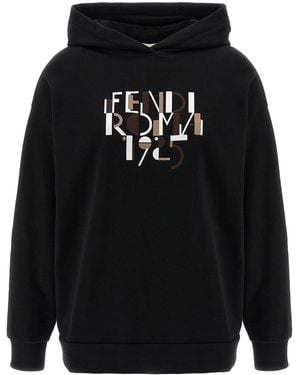Fendi Roma Cotton Hoodie - Black