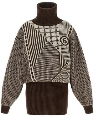 MM6 by Maison Margiela 'Numeric Signature Mm6' Reversible Dress - Grey