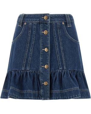FARM Rio Cotton Long Skirt - Blue