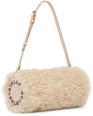 Stella McCartney Stella Logo Shearling Pouch - Natural