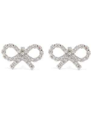Self-Portrait Bow Detail Earrings - White