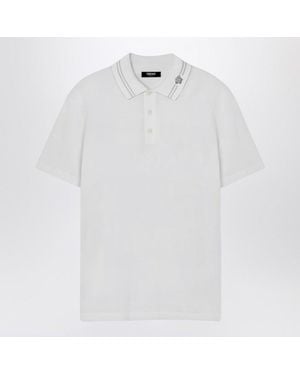 Versace Polo Shirt With Medusa Embroidery - White