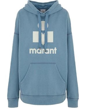 Isabel Marant Logo-Print Hoodie - Blue