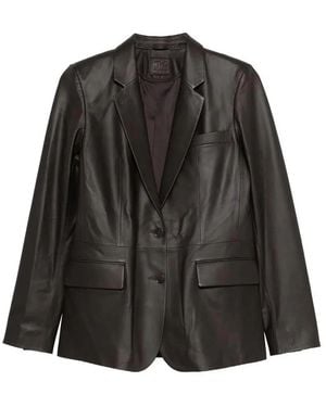 Desa Leather Classic Blazer - Black
