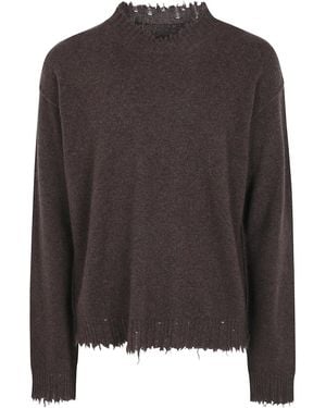 Uma Wang "Plain Ws" Round Neck Top - Brown