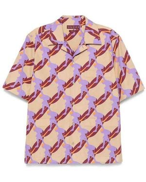 Gucci 'Twisted Surf On Pop' Print Shirt - Pink