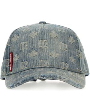 DSquared² Dsquared Embroidered Denim Baseball Cap - Grey