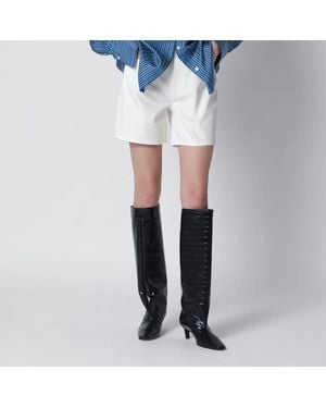 Anine Bing Ecru Kat Denim Shorts - Blue