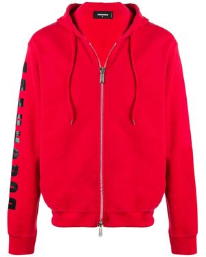 DSquared² Logo Zip Felpa - Red