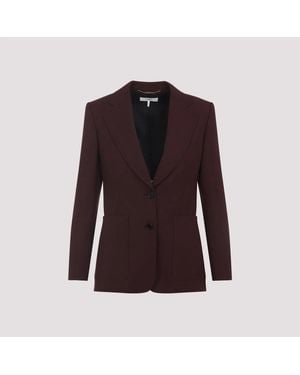 Chloé Single-Breasted Wool Blazer - Purple