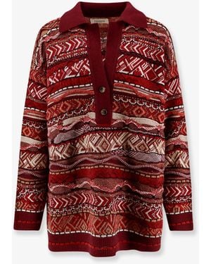 Laneus Polo Sweater With Multicolored Inlays