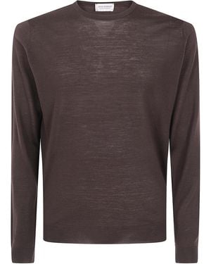 John Smedley "Lundy" Crewneck Long Sleeves Pullover - Brown