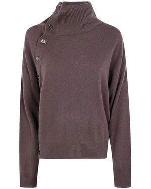 Seventy Wool Cashmere Blend Turtle Neck Sweater - Brown