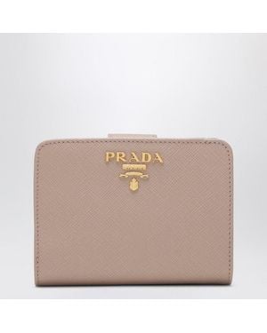 Prada Small Powderpink Saffiano Wallet - Brown