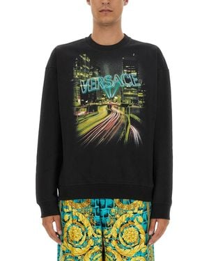 Versace Sweatshirt With Logo - Gray