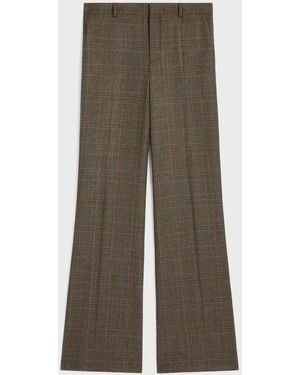 Celine Prince Of Wales Wool Trousers - Green