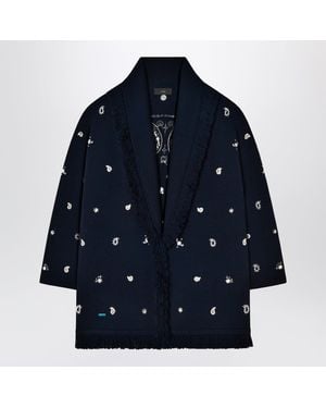 Alanui Echoes Of The Bandana Wool Cardigan - Blue