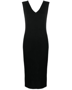 Moncler Knit Logo Midi Dress - Black