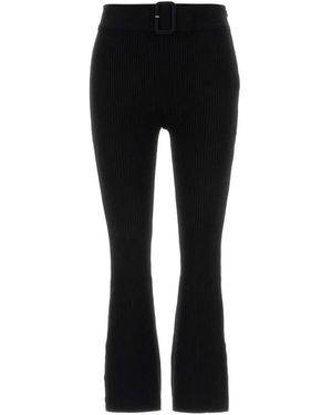 Courreges Capri Rib Knit Trousers - Black