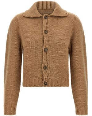 MM6 by Maison Margiela Wool Cardigan - Brown