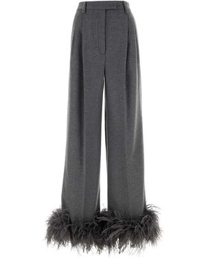 Prada Cashmere Wide-Leg Pant - Grey