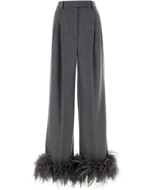 Prada Cashmere Wide-Leg Pant - Grey