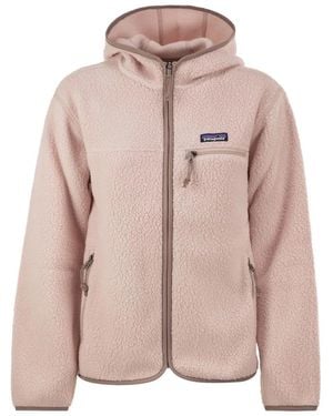 Patagonia Recycled Teddy Fleece Hooded Jacket - Pink