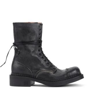 Miu Miu Leather Ankle Boots - Black