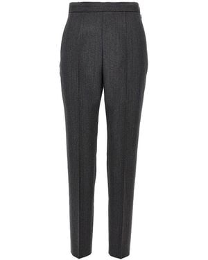 Jil Sander Pinstriped Wool Tailored Trousers - Grey