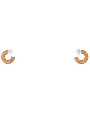 AMINA MUADDI Embellished Metal Mini Cameron Earrings - White