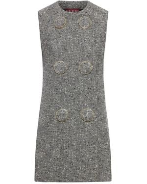 Gucci Melange Wool Blend Mini Dress - Grey